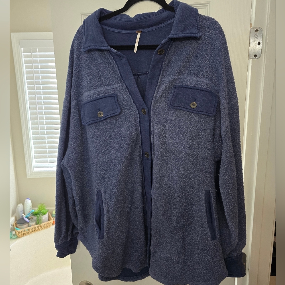 Free People Ruby Jacket In Indigo Size Medium - Picture 3 of 5